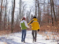 healthy couple in winter