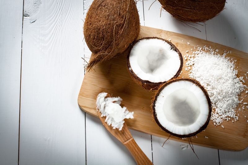 coconuts with coconut oil