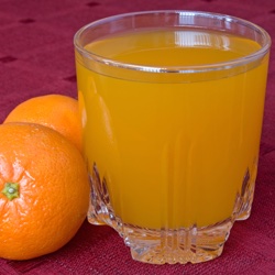 Glass of Orange Juice with Oranges