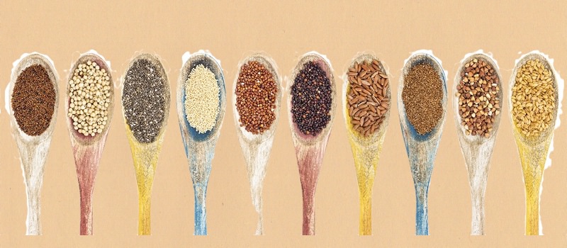 Kaniwa, Sorghum, Chia, Amaranth, Red Quinoa, Black Quinoa, Brown Rice, Teff, Buckwheat, Golden Flax