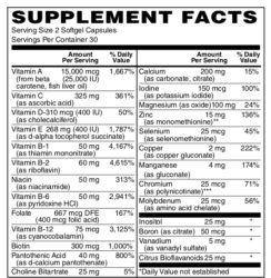softgel supplement facts