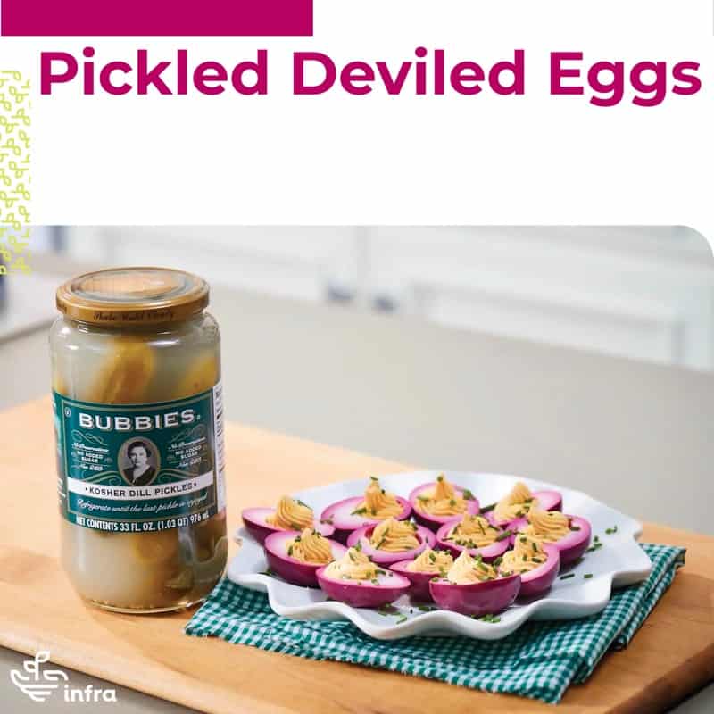 kosher dill pickle juice purple pickled deviled eggs