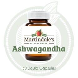 herbal ashwagandha root extract in liquid capsules