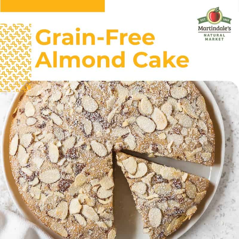 Almond flour almond cake that is grain-free and gluten-free