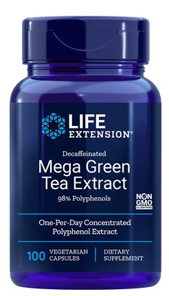 bottle of decaffeinated mega green tea extract