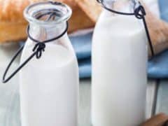 Bottle of milk on a table