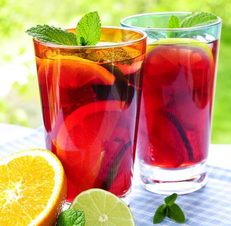 Fizzy Punch made with Hibiscus Tea