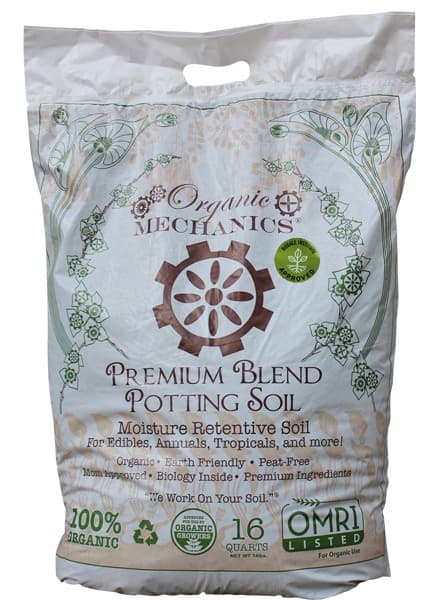 Non-peat organic potting soil blend with compost and worm castings