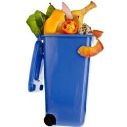 Trashcan full of food waste