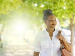 smart healthy woman going shopping for vitamins