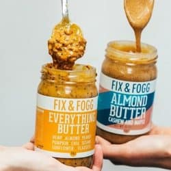 everything butter, almond butter cashew and maple butter