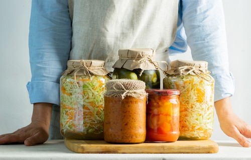 A selection of different fermented foods