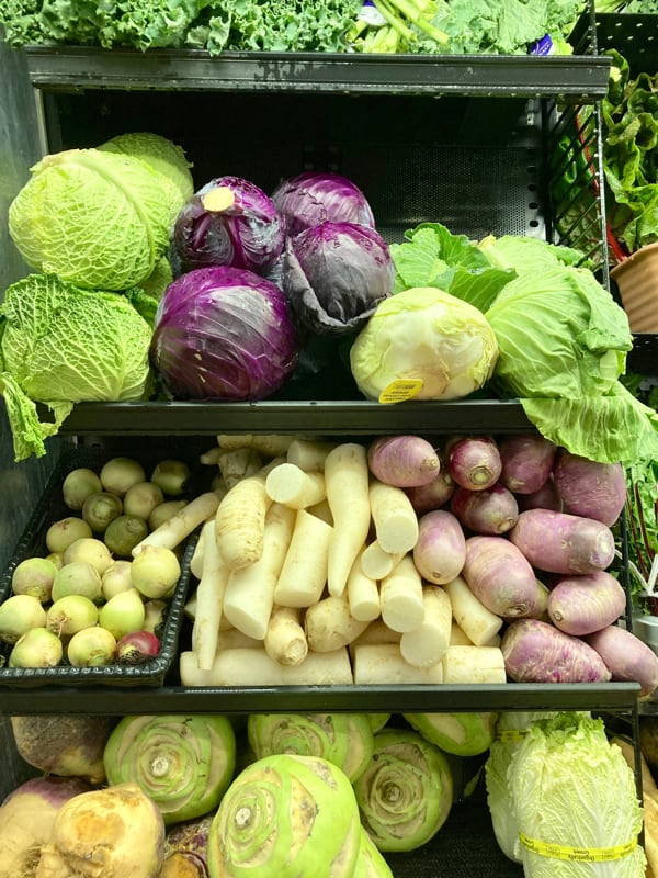 radishes cabbages, turnips to buy