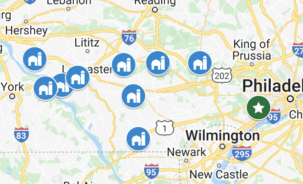 A map of Martindale's sources of local eggs.