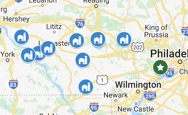 A map of Martindale's sources of local eggs. 