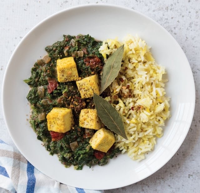 Make your own tofu saag paneer with this recipe