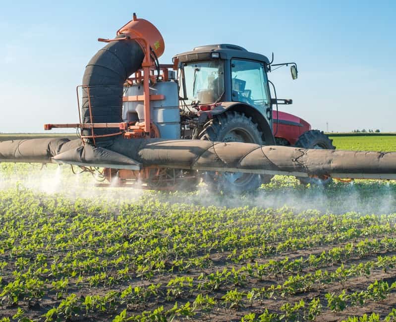 this pesticide-spraying tractor has no place in organically-grown produce production